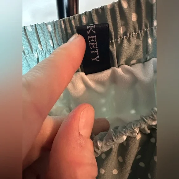 Women’s Merokeety Sage Green Spring Polka Dot Tiered Midi Skirt - Picture 5 of 5